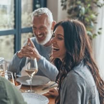 laughing dinner